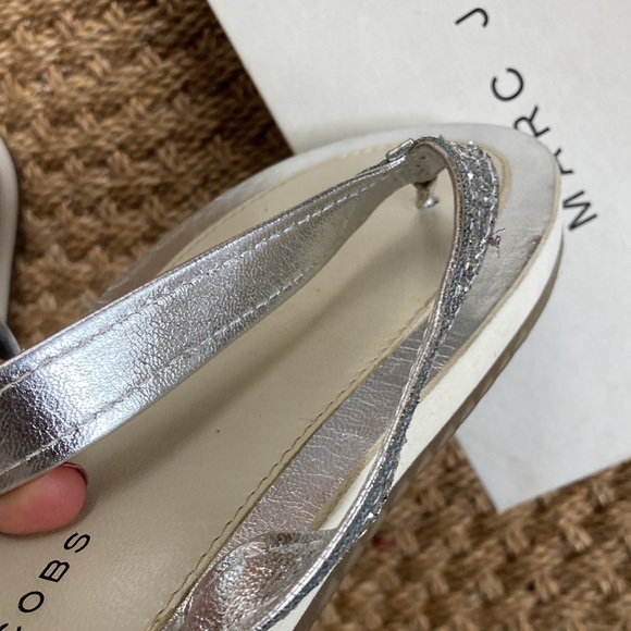 Marc jacobs couture line silver glitter sandals rubber flip flops 9 NIB $140 - Picture 7 of 8
